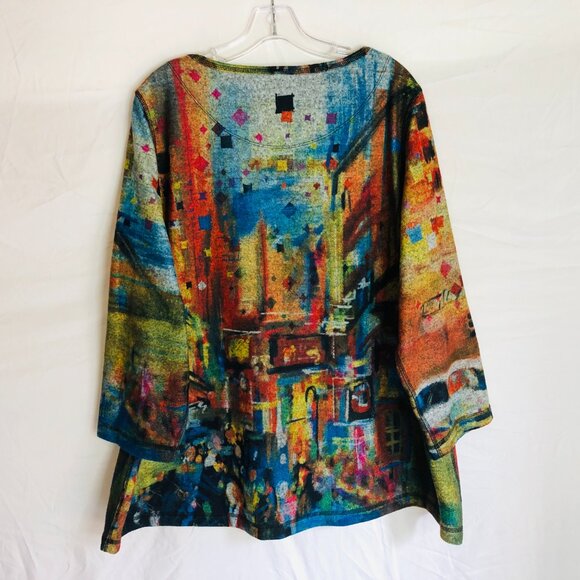 Ali Miles Women's Size 1X Soft Fleece Artsy Tunic Top - Picture 4 of 5